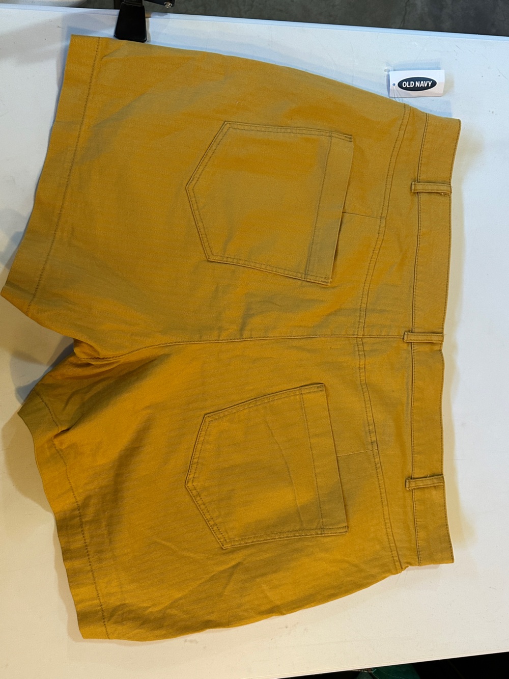 Mustard Button-Front Shorts - Picture 2 of 8